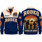 Raised on Rodeo personalized bull riding rodeo sports sweatshirt in Navy – RDO03
