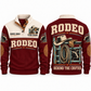 Behind the Chutes personalized bull riding rodeo sports sweatshirt in Jujube Red – RDO05