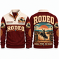 Small Town. Big Heart. personalized bull riding rodeo sports sweatshirt in Jujube Red – RDO06