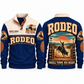 Small Town. Big Heart. personalized bull riding rodeo sports sweatshirt in Navy – RDO06