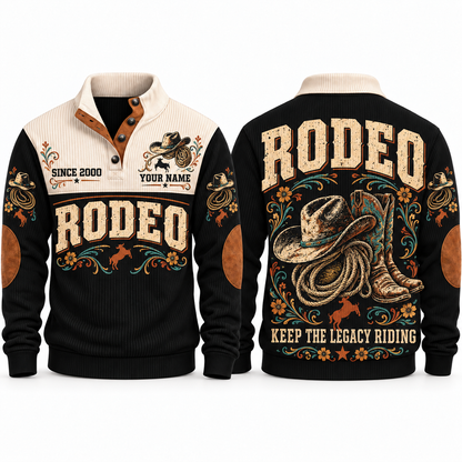 Keep the Legacy Riding personalized bull riding rodeo sports sweatshirt in Black – RDO07