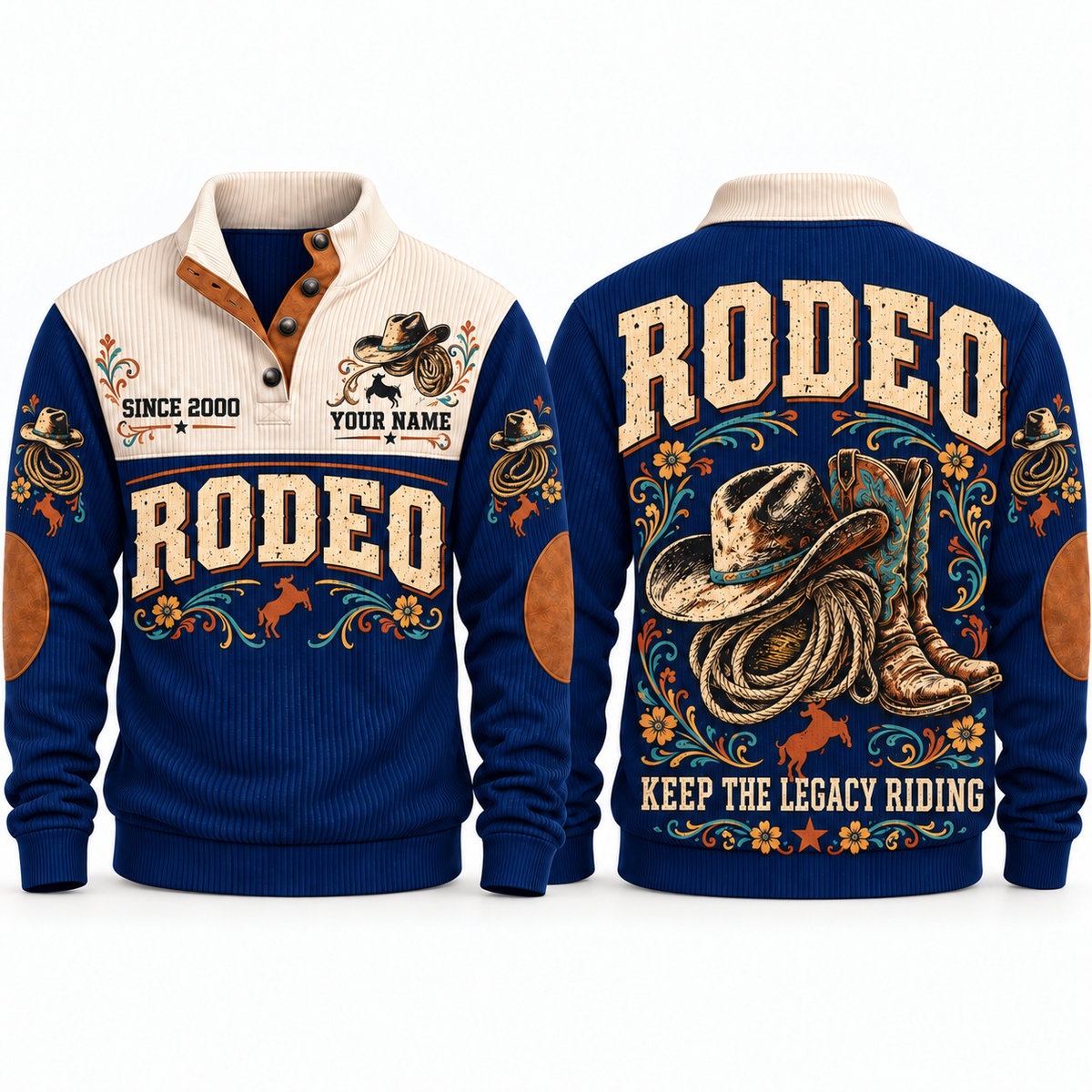Keep the Legacy Riding | Bull Riding / Rodeo Personalized Sports Sweatshirt - Navy