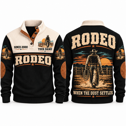 When the Dust Settles | Bull Riding / Rodeo Personalized Sports Sweatshirt - Black