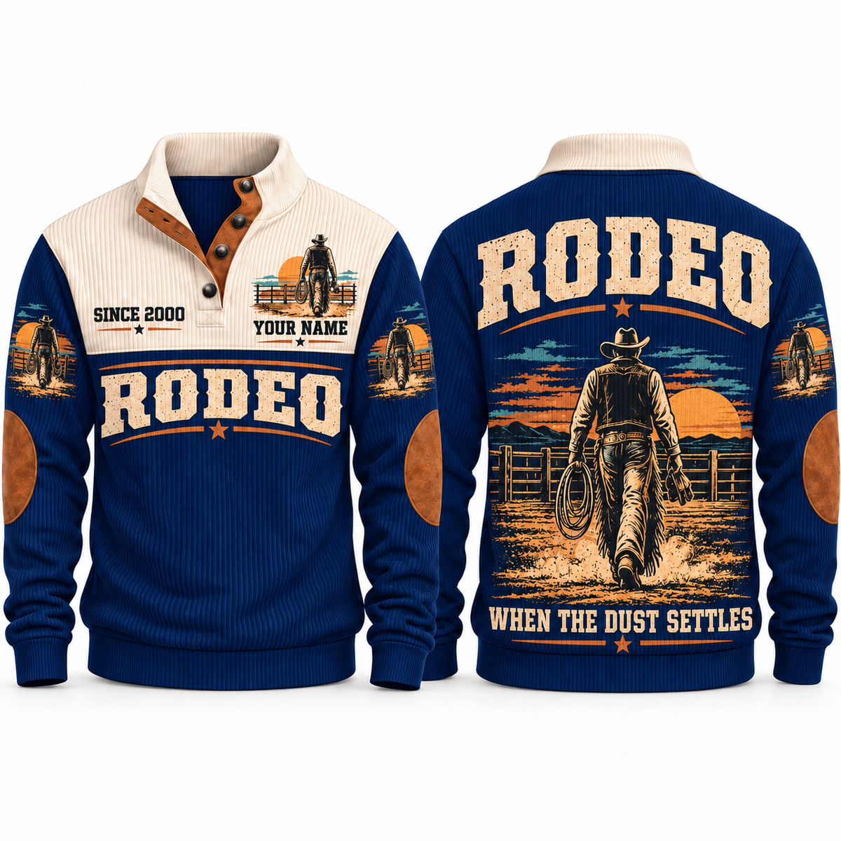 When the Dust Settles | Bull Riding / Rodeo Personalized Sports Sweatshirt - Navy