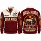Respect the Bull. Earn the Ride. | Bull Riding / Rodeo Personalized Sports Sweatshirt - Jujube Red