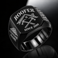 Roofer Classic Emblem ring in Black, showing CUSTOM NAME and SINCE 2000