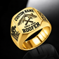 Roofer Bold Lettering ring in Gold, showing CUSTOM NAME and SINCE 2000