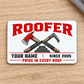 Front of the Roofer Minimal Tool Grid aluminum wallet card on a subtle tabletop.