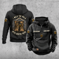 Roofer Walk the Walk Badge Vintage Hoodie in Black, front and back views with sample text CUSTOM NAME and SINCE 2000, roofline and crossed-hammer sleeve motifs, and a boots badge between curved I WALK THE WALK and WITH ROOFER PRIDE banners.