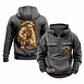 Roofer Ready Every Day Portrait Vintage Hoodie in Dark Gray, front and back views with sample text CUSTOM NAME and SINCE 2000.