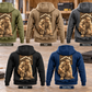 Five complete back views of the Roofer Ready Every Day Portrait Vintage Hoodie in Military Green, Kaki, Dark Gray, Black and Dark Blue, arranged above a roofing workbench with stacked shingles.