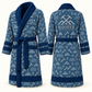 Personalized Roofer Bathrobe blue front and back