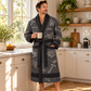 Personalized Roofer Bathrobe - Blueprint Workshop lifestyle view
