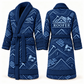 Personalized Roofer Bathrobe - Contour Lines blue front and back view