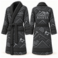 Personalized Roofer Bathrobe - Contour Lines slate front and back view