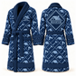 Personalized Roofer Bathrobe - Diamond Emblems blue front and back view