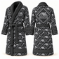 Personalized Roofer Bathrobe - Diamond Emblems slate front and back view