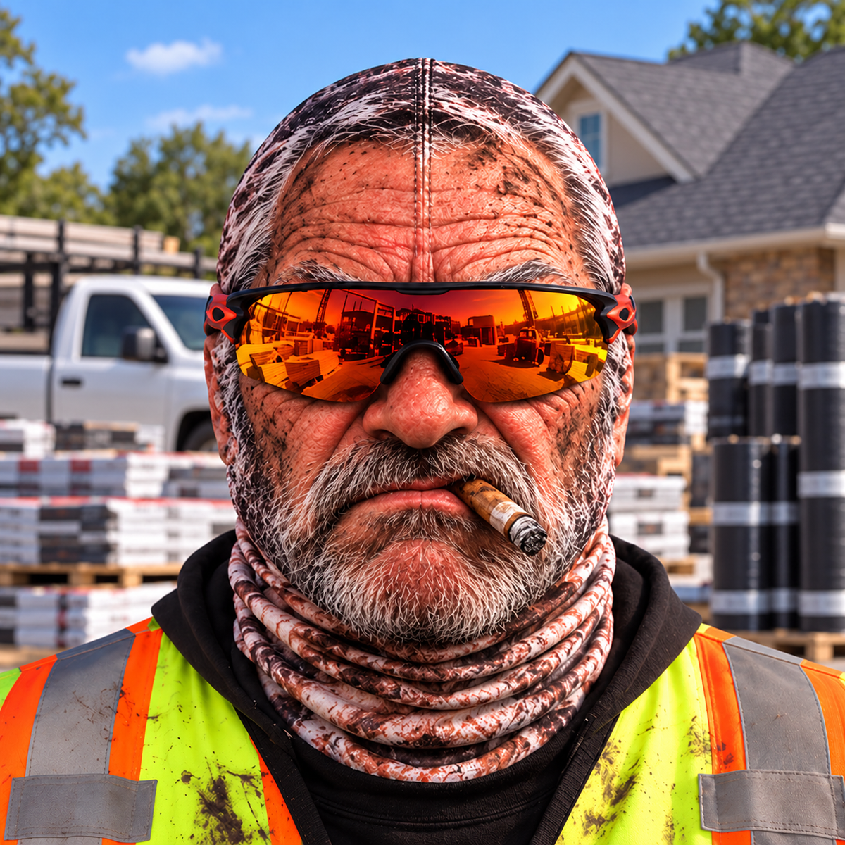 Roofer funny face balaclava - Style 10