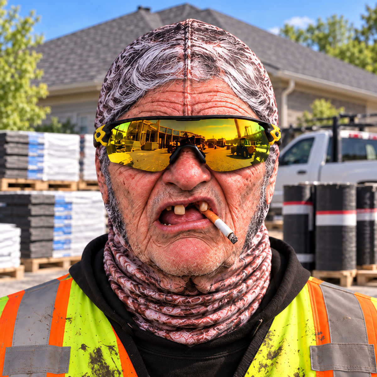 Roofer funny face balaclava - Style 3