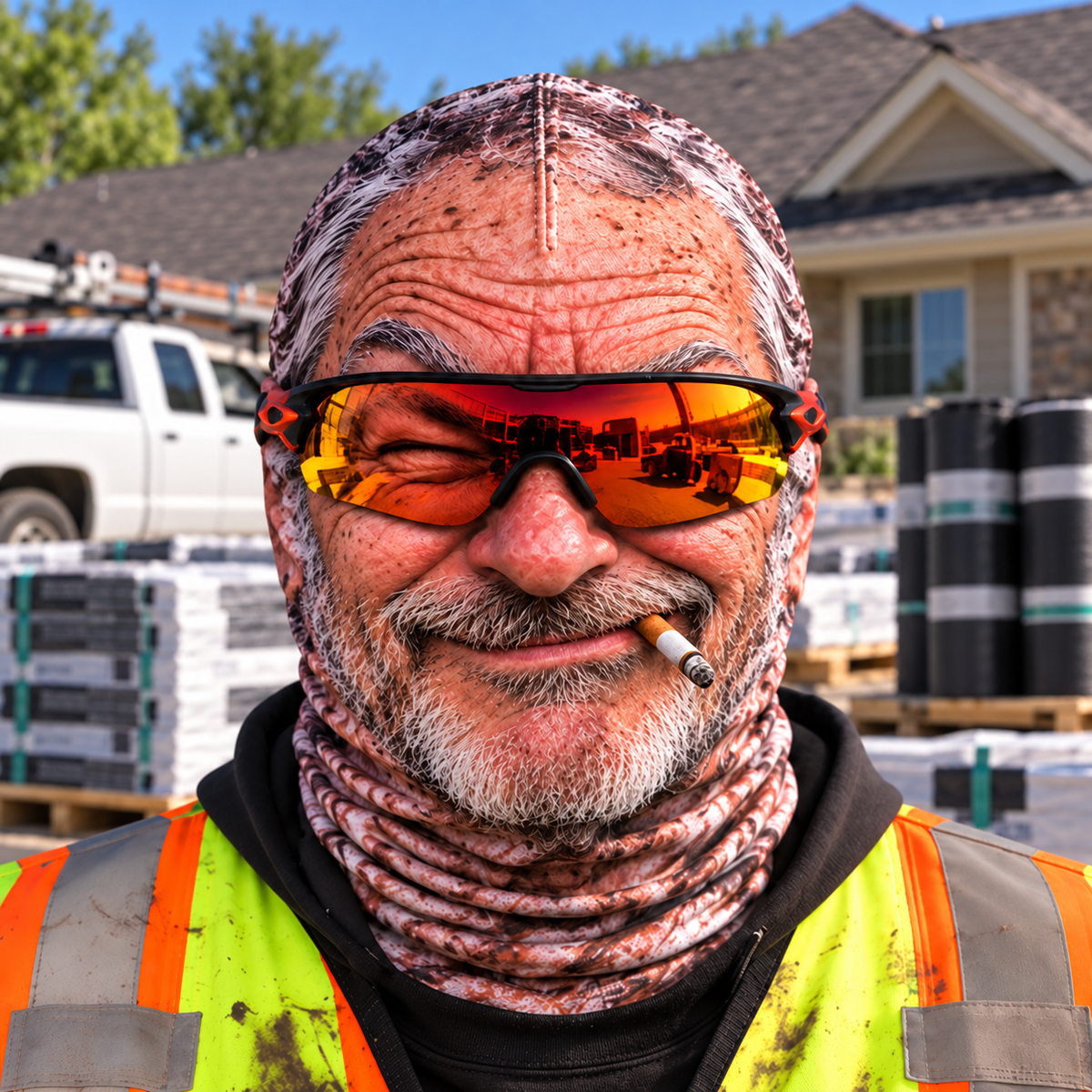 Roofer funny face balaclava - Style 4