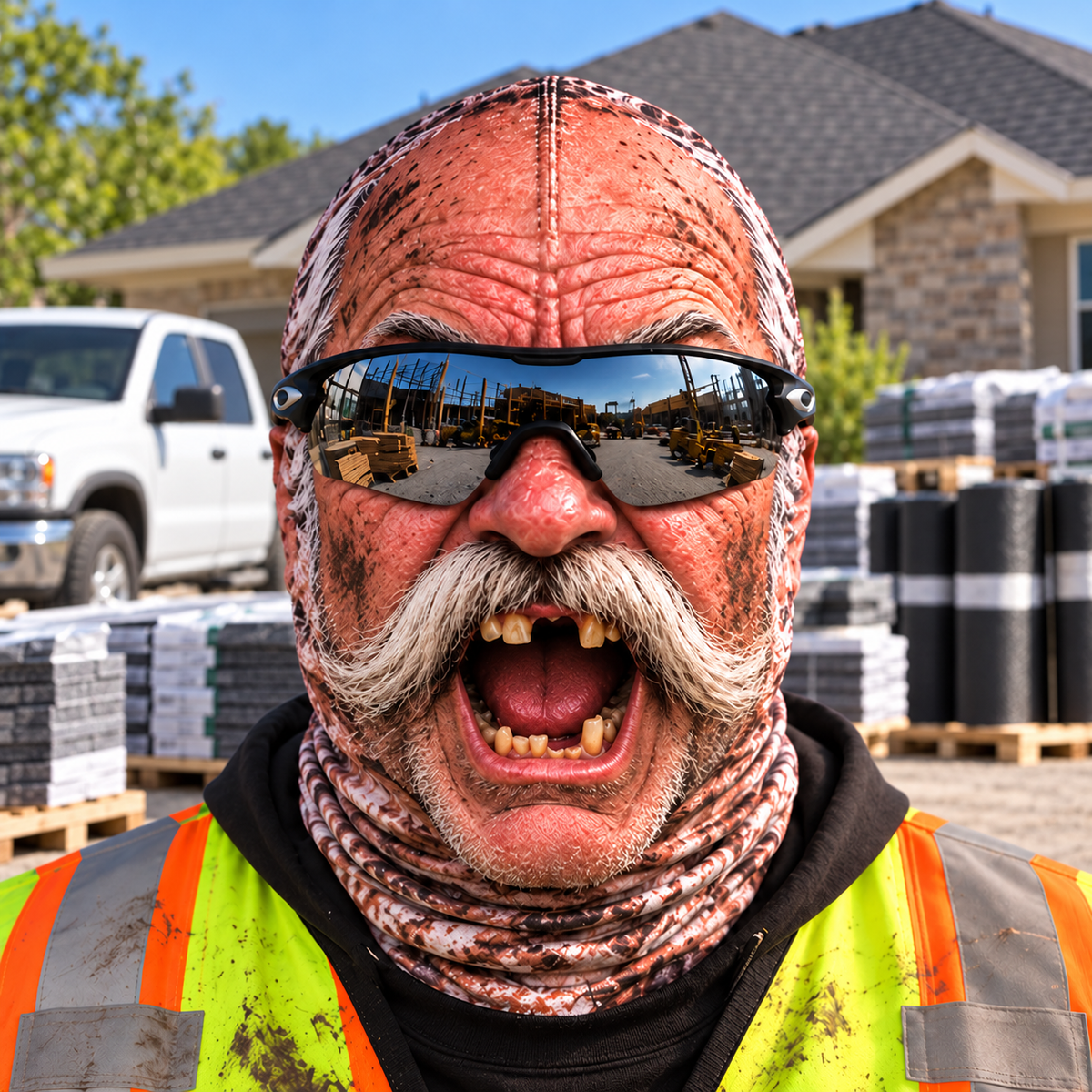 Roofer funny face balaclava - Style 6