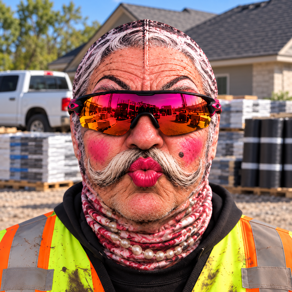 Roofer funny face balaclava - Style 7