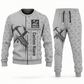 roofer occupation-themed sweater and jogger combo lightgray color with name and company artwork