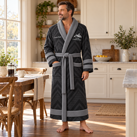 Personalized Roofer Bathrobe - Signature Silhouette lifestyle view