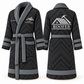 Personalized Roofer Bathrobe - Signature Silhouette slate front and back view