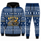 Roofer navy Winter Snowflake full-zip hoodie and jogger combo with Custom Name and Custom Company Name