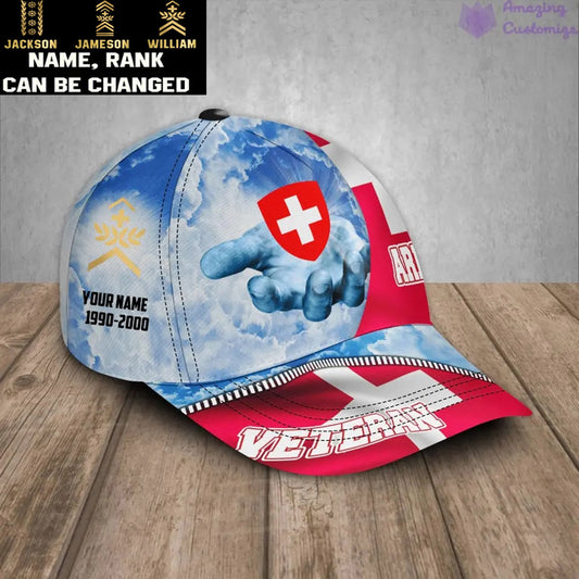 Baseball-Cap mit Camouflage-Muster für Schweizer Soldaten/Veteranen mit Rang, Jahr und Namen – 1721260802