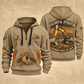 Excavator Operator Earthmover Heritage quarter-zip hoodie in Khaki, front and back, YOUR NAME and SINCE 2005 artwork