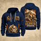 Excavator Operator Cut and Grade quarter-zip hoodie in Navy, front and back, YOUR NAME and SINCE 2005 artwork
