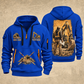 Excavator Operator Groundwork Portrait quarter-zip hoodie in Blue, front and back, YOUR NAME and SINCE 2005 artwork