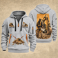 Excavator Operator Groundwork Portrait quarter-zip hoodie in Light Grey, front and back, YOUR NAME and SINCE 2005 artwork
