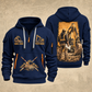 Excavator Operator Groundwork Portrait quarter-zip hoodie in Navy, front and back, YOUR NAME and SINCE 2005 artwork
