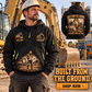 Excavator Operator wearing Built from the Ground quarter-zip hoodie in their workplace; product introduction and shopping call to action