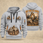 Excavator Operator Built from the Ground quarter-zip hoodie in Light Grey, front and back, YOUR NAME and SINCE 2005 artwork