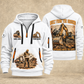 Excavator Operator Built from the Ground quarter-zip hoodie in White, front and back, YOUR NAME and SINCE 2005 artwork