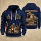 Excavator Operator Proud Earthmover quarter-zip hoodie in Navy, front and back, YOUR NAME and SINCE 2005 artwork