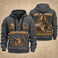 Excavator Operator Lifelong Operator quarter-zip hoodie in Gray, front and back, YOUR NAME and SINCE 2005 artwork