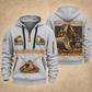 Excavator Operator Lifelong Operator quarter-zip hoodie in Light Grey, front and back, YOUR NAME and SINCE 2005 artwork