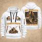 Excavator Operator Lifelong Operator quarter-zip hoodie in White, front and back, YOUR NAME and SINCE 2005 artwork