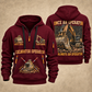 Excavator Operator Lifelong Operator quarter-zip hoodie in Wine Red, front and back, YOUR NAME and SINCE 2005 artwork