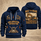 Excavator Operator Built to Grade quarter-zip hoodie in Navy, front and back, YOUR NAME and SINCE 2005 artwork
