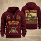 Excavator Operator Built to Grade quarter-zip hoodie in Wine Red, front and back, YOUR NAME and SINCE 2005 artwork