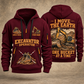 Excavator Operator Work the Earth quarter-zip hoodie in Wine Red, front and back, YOUR NAME and SINCE 2005 artwork