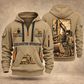 Excavator Operator Golden Earthmover quarter-zip hoodie in Khaki, front and back, YOUR NAME and SINCE 2005 artwork