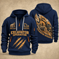 Excavator Operator Earth in Motion quarter-zip hoodie in Navy, front and back, YOUR NAME and SINCE 2005 artwork