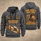 Excavator Operator Experience Never Stops quarter-zip hoodie in Gray, front and back, YOUR NAME and SINCE 2005 artwork